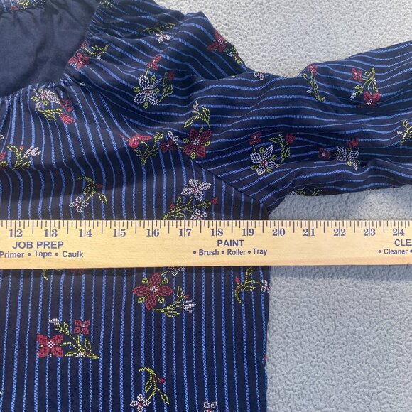 People Womens Blouse Size M  top Pullover Long Sleeve,Floral,  Striped - Picture 4 of 8